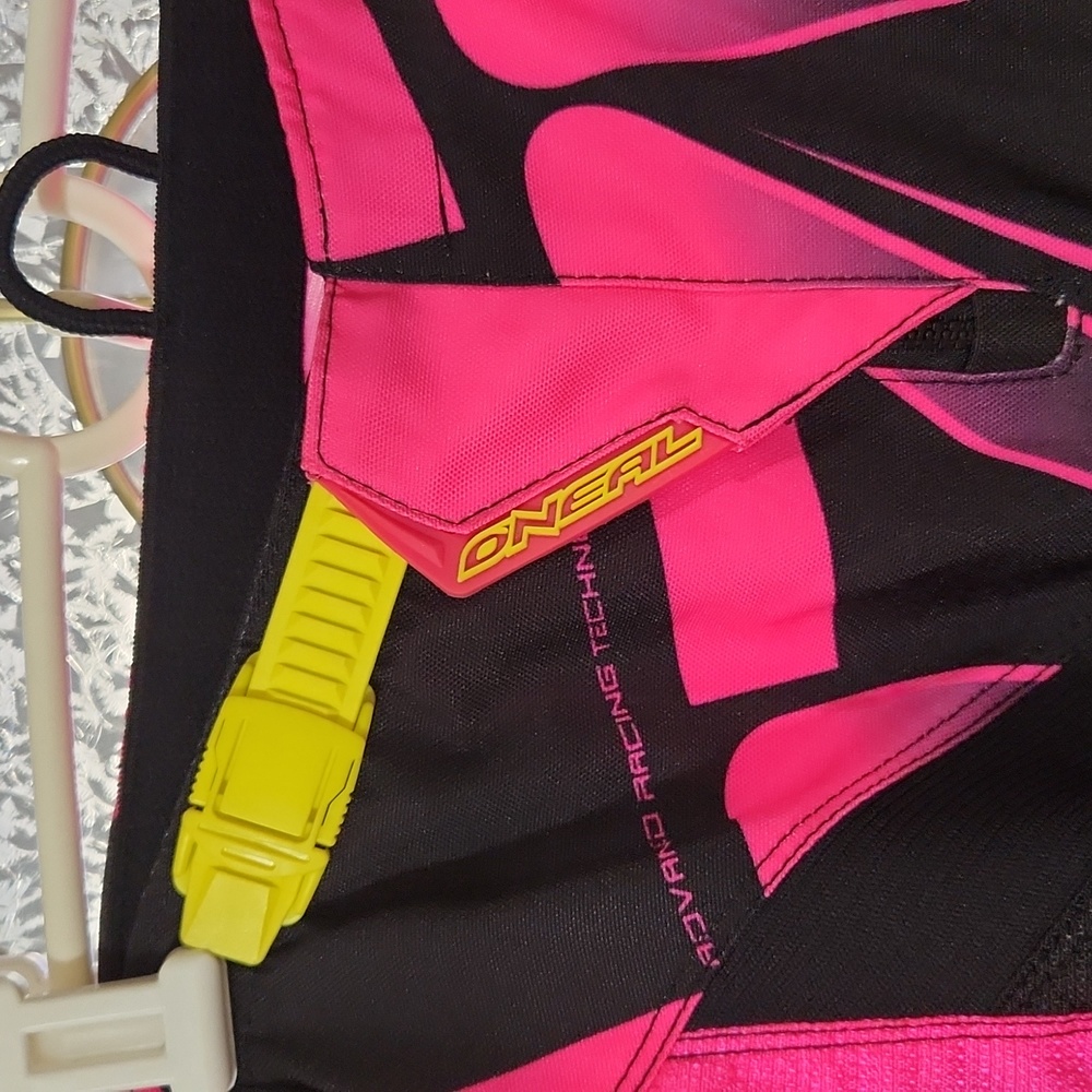 Women’s ONEAL Element Motorcross Racing Pants sz 5/6 Black/Pink/Yellow - Picture 3 of 8